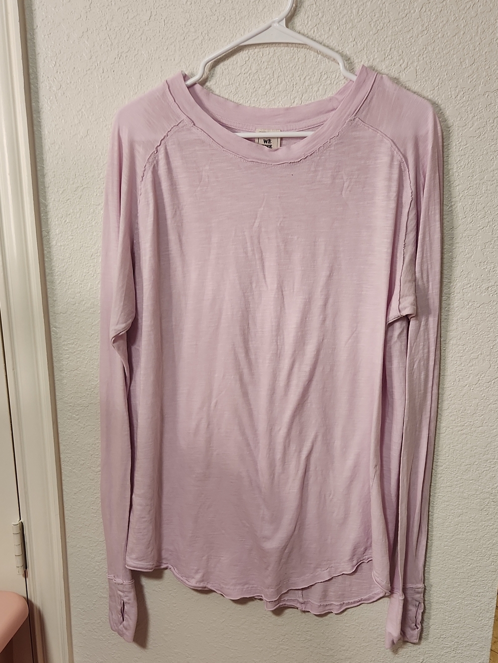 342.Free People Arden Oversized Lilac Long Sleeve Women's Top - Classic Crewneck - Picture 2 of 5